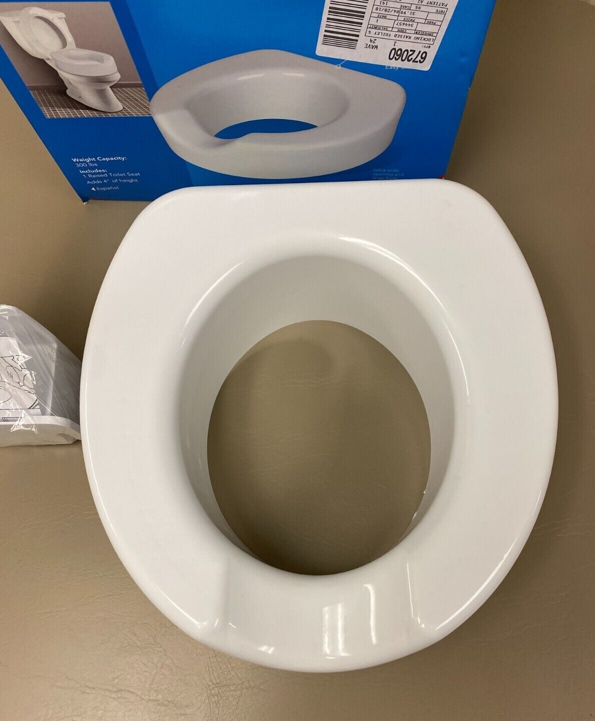 Carex Quick Lock Raised Toilet Seat 4” LiftWide 10” X 9” Opening300