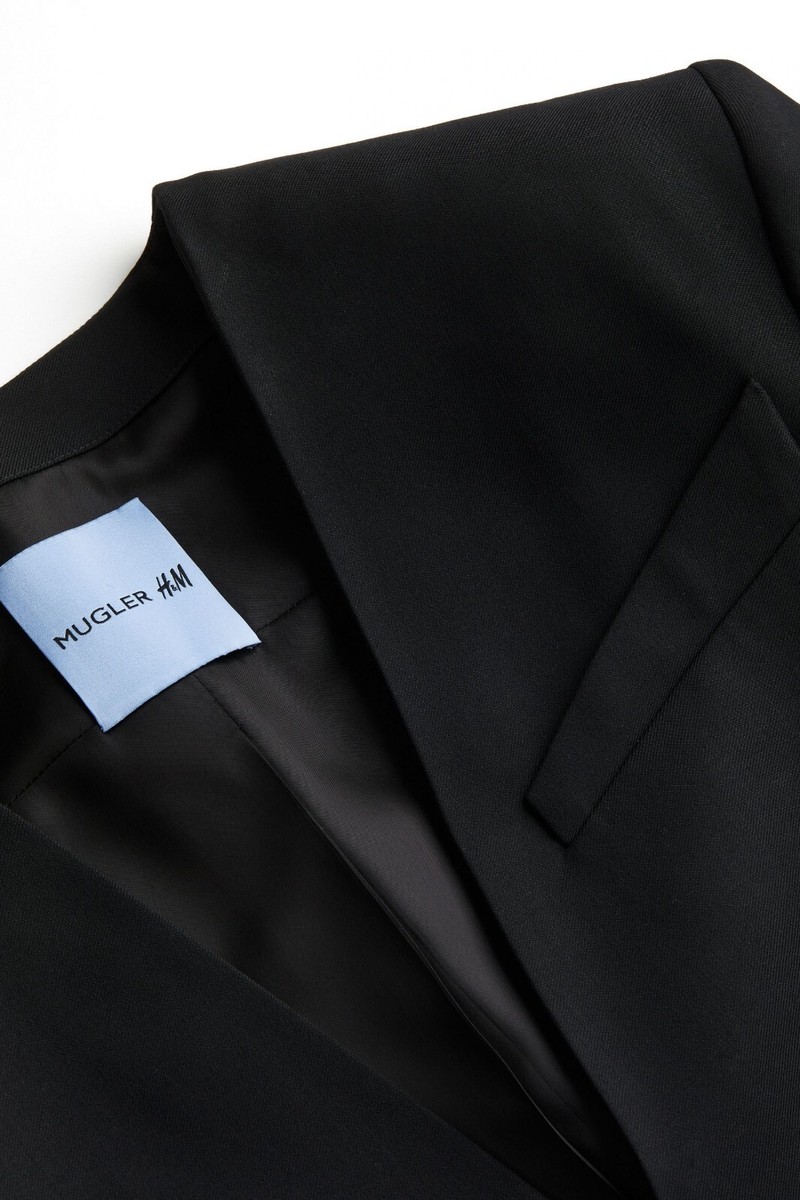 Mugler X H&M HM Oversized Wool Blazer Jacket Black Size XS S M L XL XXL New