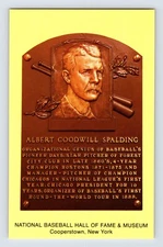 Postcard Baseball Albert Spalding Pitcher Hall Fame Plaque 1990s Unposted