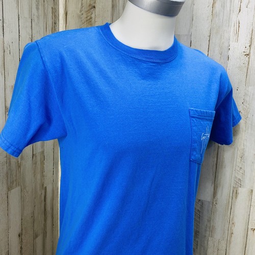 Camisa Guy Harvey Talla Mediana Azul Pez Espada Bolsillo Frontal X6 - Imagen 4 de 8