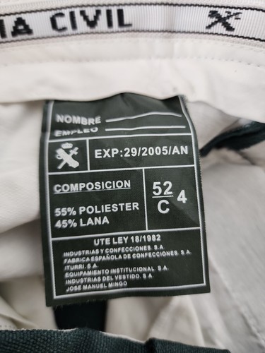 Guardia Civil Spanish Police Pants Size 52 C Polyester Wool Blend Sturm - Picture 3 of 3