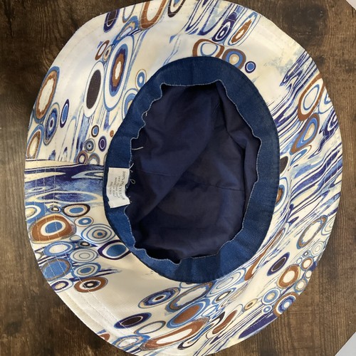 Sombrero de cubo/sol de ala ancha hecho en Italia Capri ojos azules diseño Italia estilo cachemira - Imagen 4 de 6