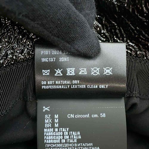 PRADA Fischerhut Größe M Lackleder Lammfell schwarz 1HC137 - Bild 10 von 12