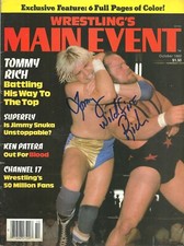 AM792  Tommy Rich Mr. USA Tony Atlas  signed Vintage Wrestling Magazine w/COA