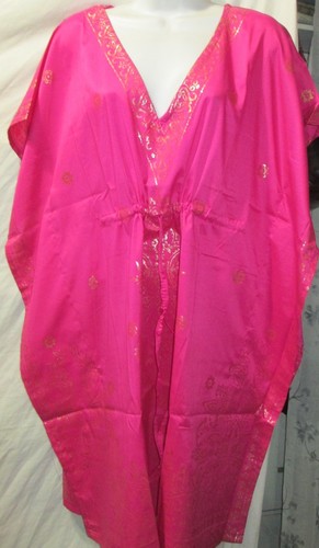 Boho Caftan Batwing Nuevo Dorado Estampado Poliéster Caftán Top/Poncho - Imagen 2 de 2