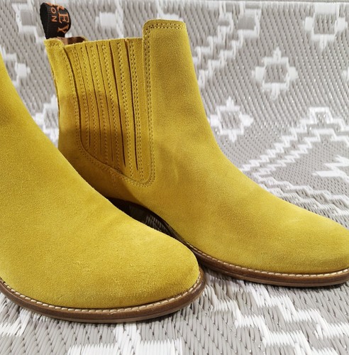 Botas Chelsea Osprey London para mujer The Jane Reino Unido 5 amarillo sol PVP £250 tacones - Imagen 12 de 20