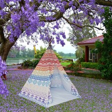 8' Extra Large Teepee Play Tent - indian tribe color mix Red_1pc 1pc