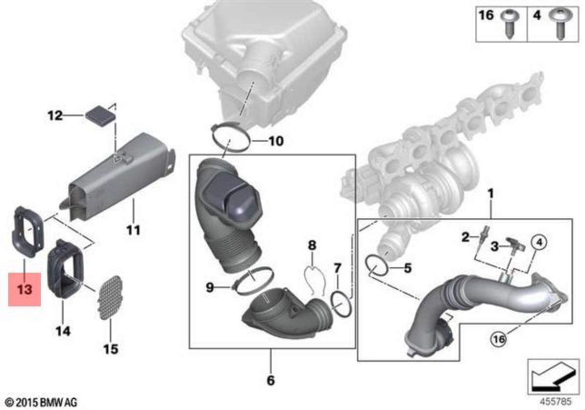 Genuine BMW F20 F21 F22 F23 F30 F31 F32 F33 F34 F35 F36 INTAKE DUCT ...