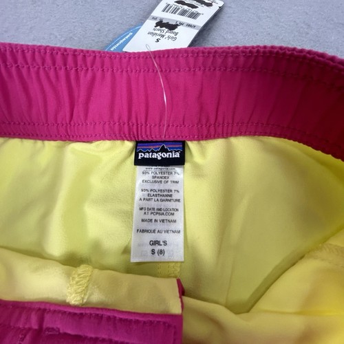 Patagonia Meridian Board Shorts Girls Sz 8 Small Swim Suit Yellow NWT Stretch - Picture 10 of 11