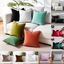 UK Velvet Piped Edge Cushion Cover Living Room Throw Pillow Case Home Decor NEW
