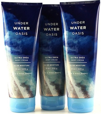 QTY 3 - Bath & Body Works UNDERWATER OASIS  Body Cream Lotion Moisturizer 8oz