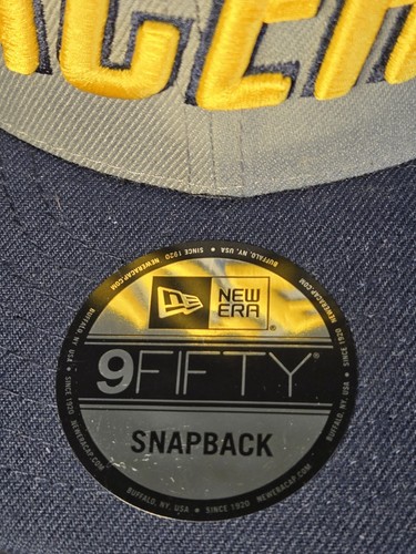 NBA Indiana Pacers Spell Out Snap Hat New Era 9Fifty Grey w/ Blue Rim - Picture 3 of 7