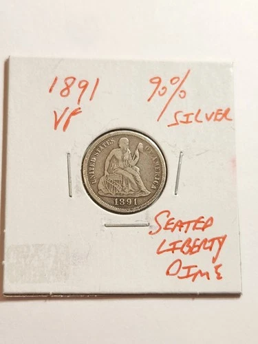 1891 VF SEATED LIBERTY DIME