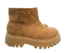 DV Dolce Vita Lonny Tan Water Resistant Platform Boots Lug Fur Women's Size 7.5