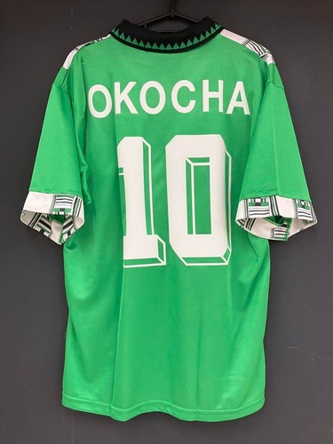 Okocha Nigeria 94/95 Official Adidas Home Shirt #10 M BNWT World Cup F/S From JP - Picture 4 of 10