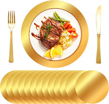 60PCS Gold Paper Chargers for Dinner Plates,12.5" Disposable Decorative Table Ma