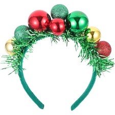 LIFKOME Christmas Ball Bell Headbands Headdress Xmas Glitter Metallic Hair