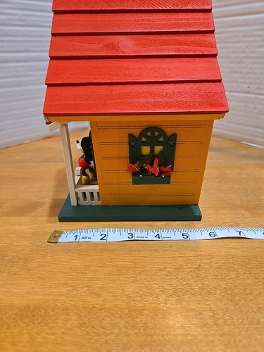 Disney Mickey Mouse Wood Cottage Birdhouse NWT Indoor/Outdoor Nature - Picture 10 of 11