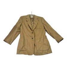 Talbots 100 Camel Hair Tan Two Button Blazer Jacket Made in Italy Size 10