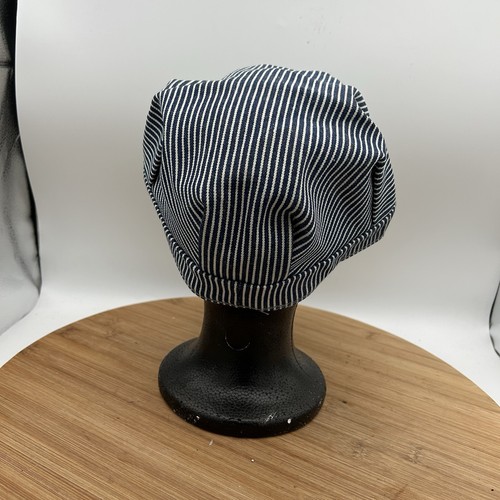 Mens Size Large Railroad Engineers Hat Train Cap Conductor Hickory Stripe New - Picture 3 of 5