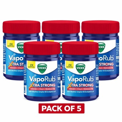 Vicks VapoRub Xtra Strong 25ml Pack of 5 Fast Relief Free Shipping