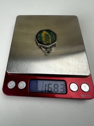 Enameled EIRE 50p Bird Coin in the Sterling Mount Available Worldwide - Picture 10 of 11