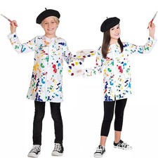 Kids Artist Professional Painter Costume Cosplay Halloween Stage Performance Set