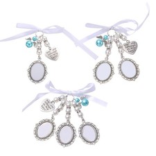 Handmade Silver Bridal Bouquet Pendant with Memory Frame and Angel Charm