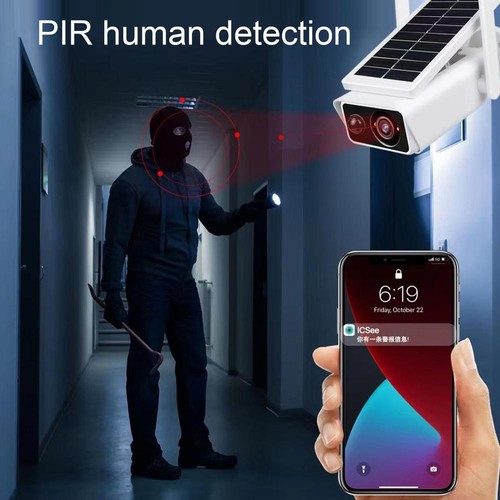 Cámara Solar 3MP Alimentada por Batería WiFi Cámaras IP Exterior 8W Vigilancia 4465 - Imagen 8 de 10
