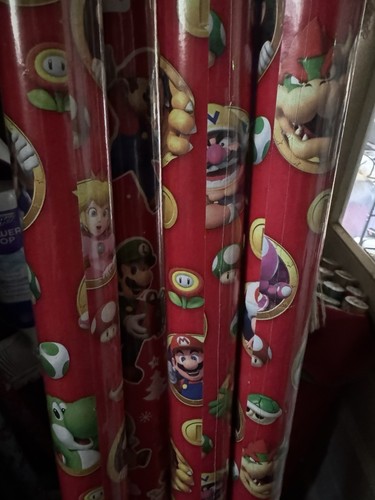 4 Rolls Nintendo Super Mario Bowser Christmas Wrapping Paper- See Description - Picture 3 of 3