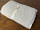 New-Pottery Barn Cal King Belgian Flax Linen Bed Skirt, Flax-Ob