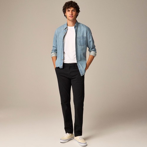 Herren J. CREW 484 Slim Fit Stretch Chino Hose Einfarbig Schwarz Taschen 31 x 30 31x30 - Bild 6 von 14