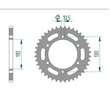 Stahl Kettenrad für Kawasaki Ninja 300 A EX Ninja 2013 EX300AADA 520er 42 Zähne