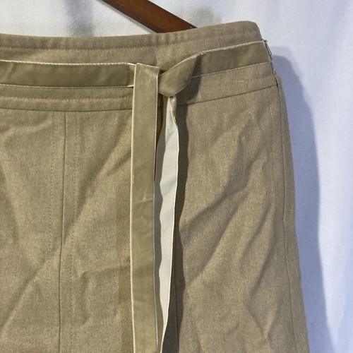 ANN TAYLOR LOFT beige velvet trim wool blend a-line skirt 10P - Picture 3 of 7