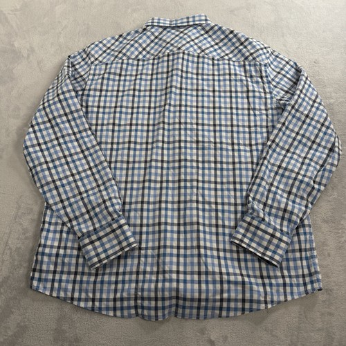 Camisa UNTUCKit Para Hombres 2XL Azul Cuadros Rendimiento Elastizada Mezcla de Nailon Abotonada - Imagen 2 de 9