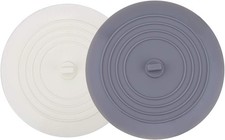 V- Tub Stopper 2 Pack, 6 inches Large Silicone Drain Plug Hair Stopper Flat