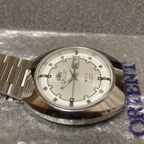 NOS ORIENT Crystal Three Star Automatic Watch 1970s Vintage Japan Unused - Picture 4 of 10