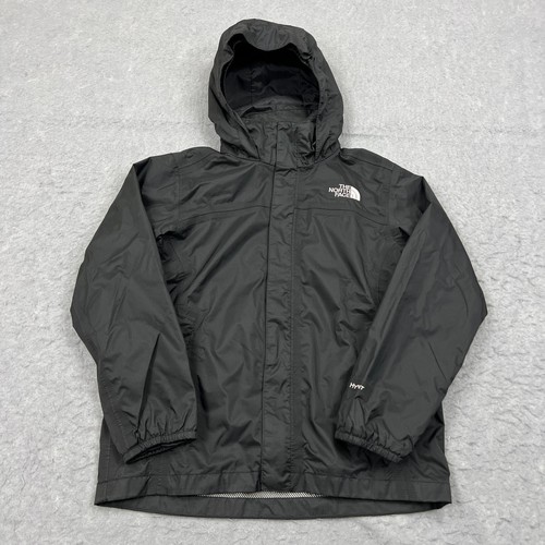 North Face Coat Boys Medium (10-12) Black Mesh Lined Resolve Hyvent Rain Jacket