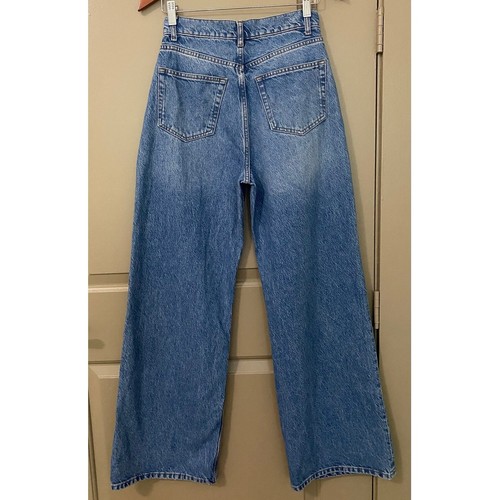 Reformation Cary High Rise Slouchy Wide Leg Jeans US 26 Blue Rigid Denim Boho - Picture 11 of 14