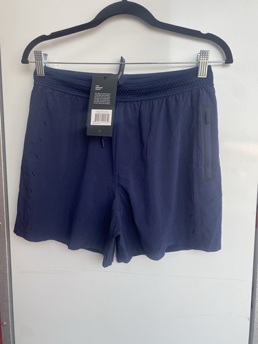 Pantalones Cortos de Correr Ten Thousand Session Para Hombre Azul Marino Forro 5" Entrepierna Talla Pequeña Nuevos - Imagen 6 de 15