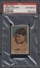 1921 W551 Mickey Walker PSA Authentic Hand Cut Boxing Card