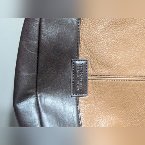 Tignanello Brown Leather Hobo Shoulder Bag Purse Braided Handle Designer Handbag - Picture 8 of 10