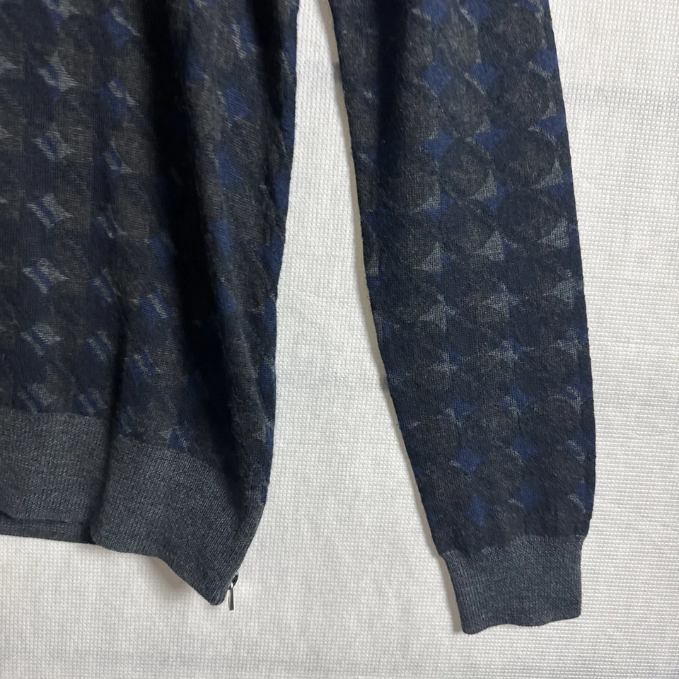 Diesel Black Gold Men's Size Large Diamond Print Wool Blend Crewneck Sweater - Image 3 of 4