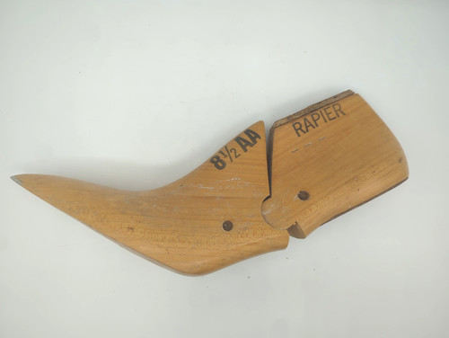 Vintage Wood Cobbler's Shoe /Boot Form Western Rapier 8.5" AA