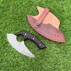 Premium Handmade Damascus Steel Ulu Knife – Kitchen Pizza cutter knife Z-2689