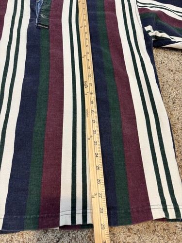 VTG Men’s Structure Polo Shirt Stripe Color Block Denim Grunge 90’s XL - Picture 7 of 9