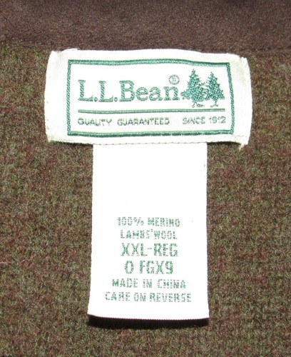 LL BEAN Brown Merino Lambswool Full Zip Commando Sweater Vest XXL - Picture 3 of 3
