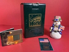Snowmen Around the World - American - 1997 by Roman Galleria Lucchese Flag Bell