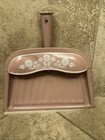 Vintage JV Reed Metal Dustpan Floral Dusty Rose Pink Made In USA. Rare Find