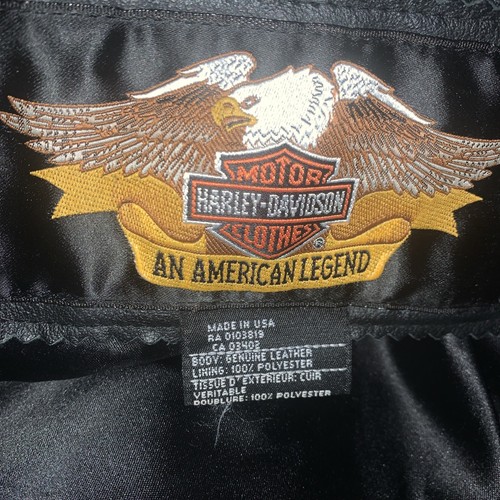 Veg Harley Davidson Womens 1W Leather Jacket AMERICAN LEGEND USA Made #1 Flag - Picture 12 of 12